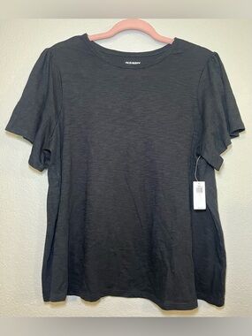 Old Navy Luxe Flutter-Sleeve Top Black Jack Women’s Size Large Summer Top New